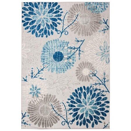 Safavieh 6.7 X 6.7 in. Stylish Geometric Motifs Round Rug Grey & Navy CBN832F-7R